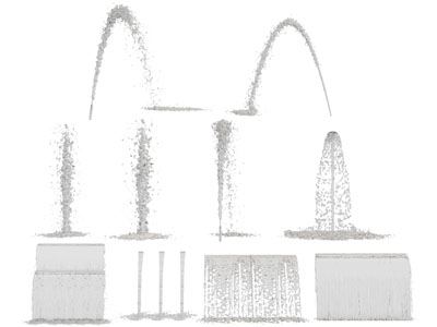 现代喷泉 水泉 瀑布 水景