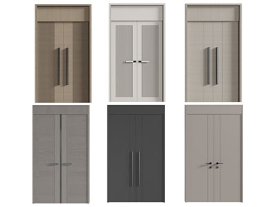 现代双开门 平开门 木门 大门3d模型 现代双开门 平开门 木门 大门