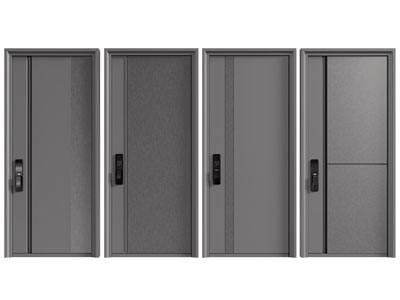 现代带密码锁的入户门 平开门3d模型 现代带密码锁的入户门 平开门