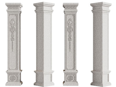 新中式雕花方形柱子3d模型 新中式雕花方形柱子