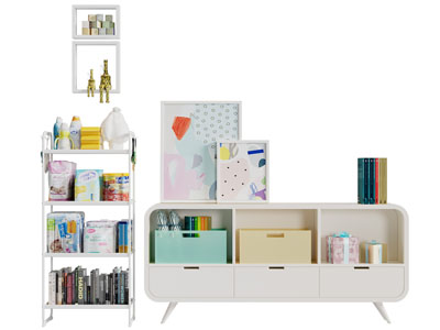 现代电视柜 置物收纳架3d模型 现代电视柜 置物收纳架