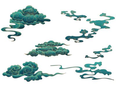 新中式祥云 云朵剪影 墙贴 墙饰