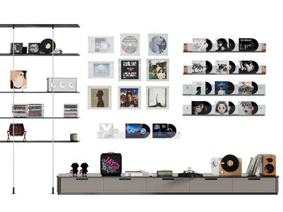 现代黑胶唱片墙面装饰收纳架