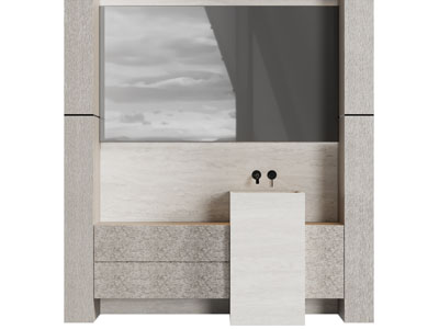 现代石材洗手台 镜子