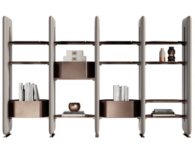 新中式开放式装饰柜 书柜3d模型 新中式开放式装饰柜 书柜