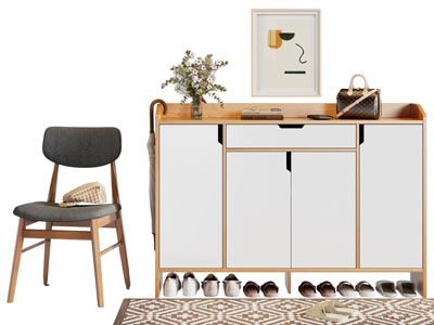 北欧实木鞋柜 休闲椅子3d模型 北欧实木鞋柜 休闲椅子