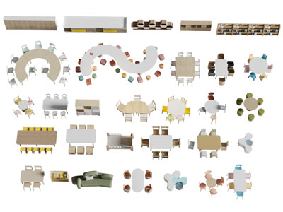 现代儿童桌椅组合 书柜