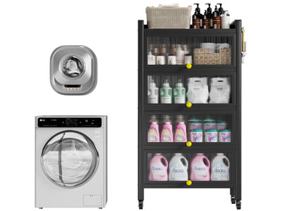 法式洗浴清洁用品置物收纳柜 洗衣机