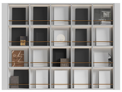 现代轻奢开放式书柜 装饰柜3d模型 现代轻奢开放式书柜 装饰柜