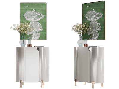 现代轻奢玄关柜 装饰挂画3d模型 现代轻奢玄关柜 装饰挂画