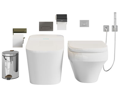 现代智能马桶 垃圾桶