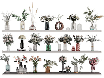 现代花瓶花卉 摆件组合