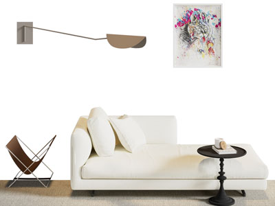 现代贵妃椅 美人榻 壁灯