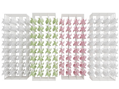 现代彩色风车美陈 户外装置