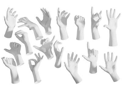 现代不同姿势的手