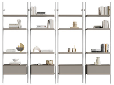 现代开放式书架3d模型 现代开放式书架