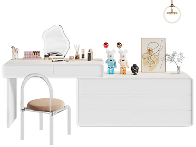 现代带收纳柜的化妆 梳妆台