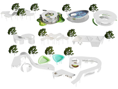 现代实木书桌3d模型 现代实木书桌