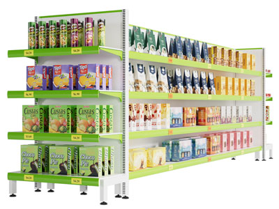 现代超市便利店零食货架3d模型 现代超市便利店零食货架