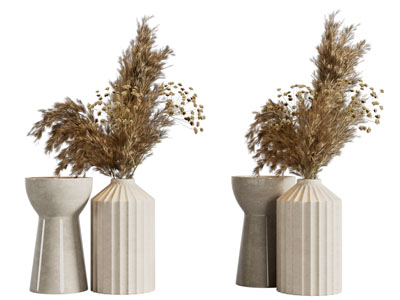 现代逃逸花瓶 芦苇花摆件组合