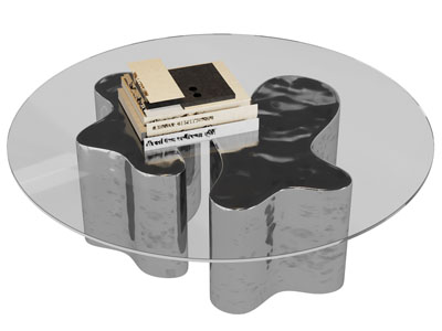 现代圆形玻璃茶几 书本3d模型 现代圆形玻璃茶几 书本