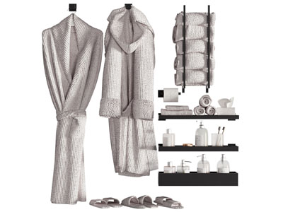 现代浴袍 毛巾 浴室柜架 卫浴小件