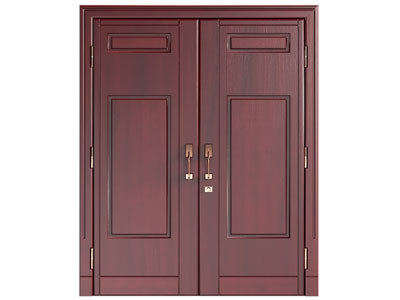 现代实木双开门 大门 入户门3d模型 现代实木双开门 大门 入户门
