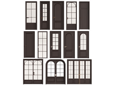 法式玻璃平开门 木门 推拉门3d模型 法式玻璃平开门 木门 推拉门