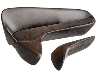 后现代转角多人沙发