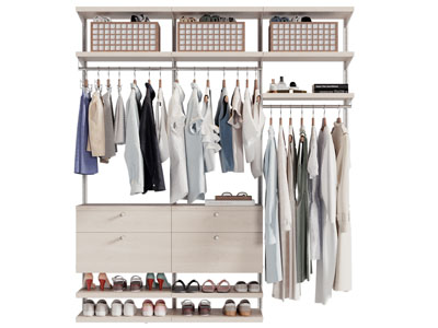 现代开放式衣柜3d模型 现代开放式衣柜