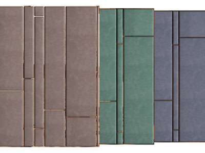 现代轻奢软包背景墙3d模型 现代轻奢软包背景墙