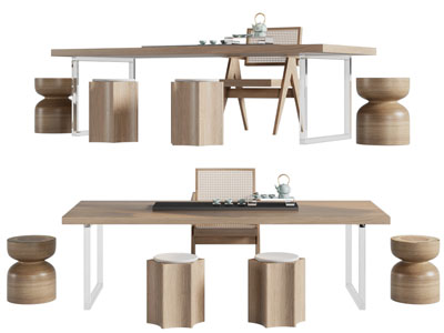 新中式实木茶桌椅组合