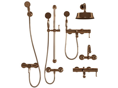 现代复古铜制淋浴花洒 水龙头