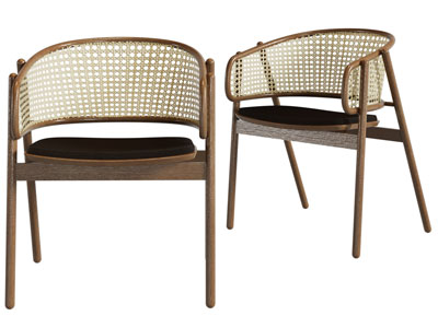 现代藤编靠背休闲椅子 餐椅