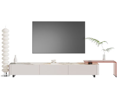 现代电视柜 电视机 落地灯3d模型 现代电视柜 电视机 落地灯