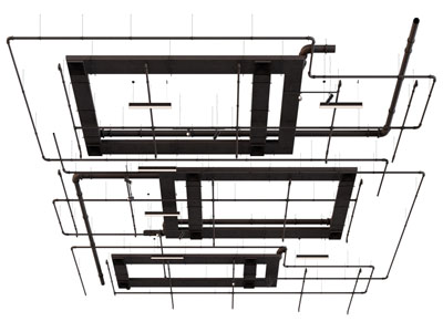 工业风loft管道天花吊顶3d模型 工业风loft管道天花吊顶