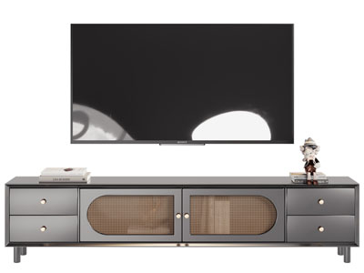 法式电视柜 电视机3d模型 法式电视柜 电视机