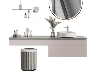 现代梳妆台组合洗手台 镜子