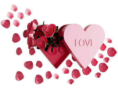 现代爱心玫瑰墙饰挂件