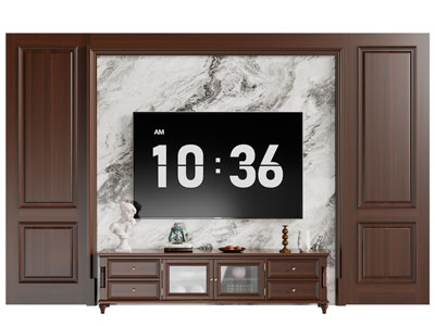 美式电视柜 电视背景墙3d模型 美式电视柜 电视背景墙