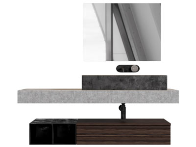 现代洗手台 镜子