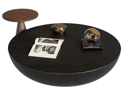 现代圆形茶几边几3d模型 现代圆形茶几边几