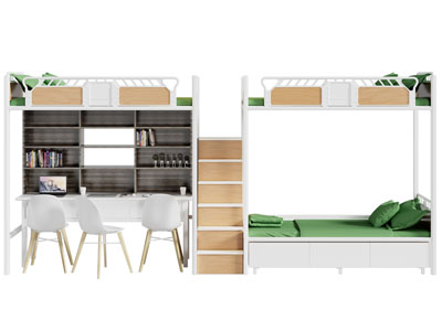 现代上下床 书桌椅组合的上下床