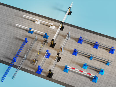 现代交通路障 栏杆3d模型 现代交通路障 栏杆