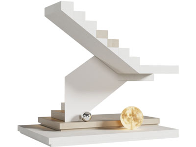 现代旋转楼梯 月球灯3d模型 现代旋转楼梯 月球灯