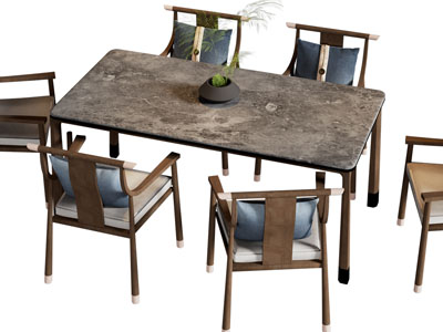 新中式餐桌椅组合