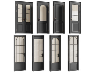 法式木门 玻璃门 双开门 平开门