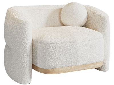 现代奶油风单人沙发