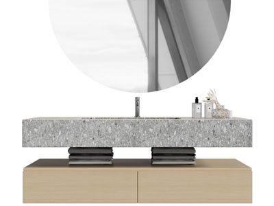 现代洗手台 镜子 浴室柜