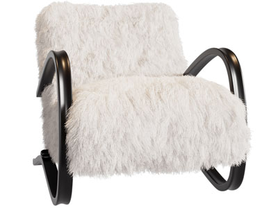 现代毛绒单人沙发